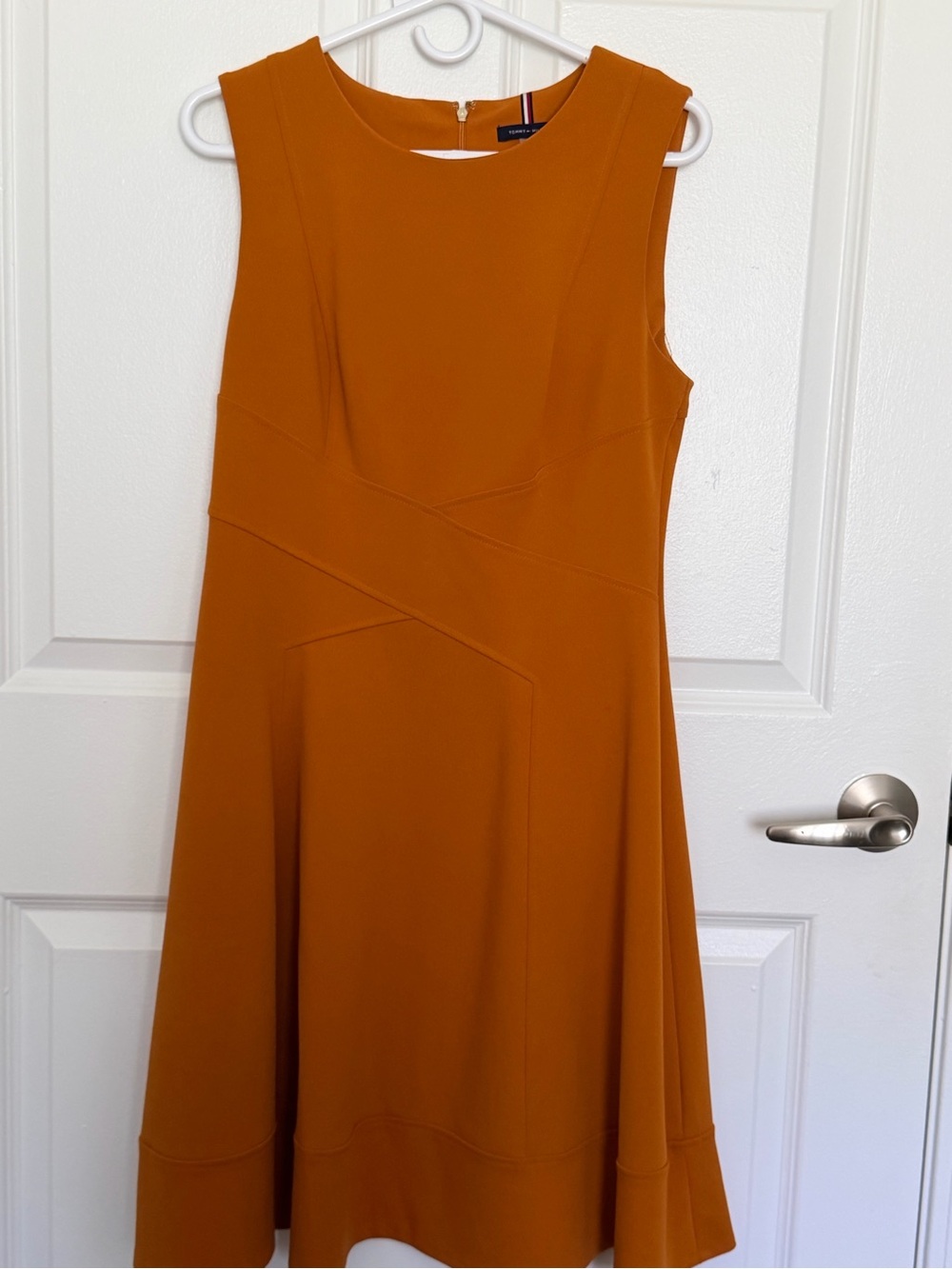 Tommy Hilfiger Sleeveless Midi Dress in Rust
